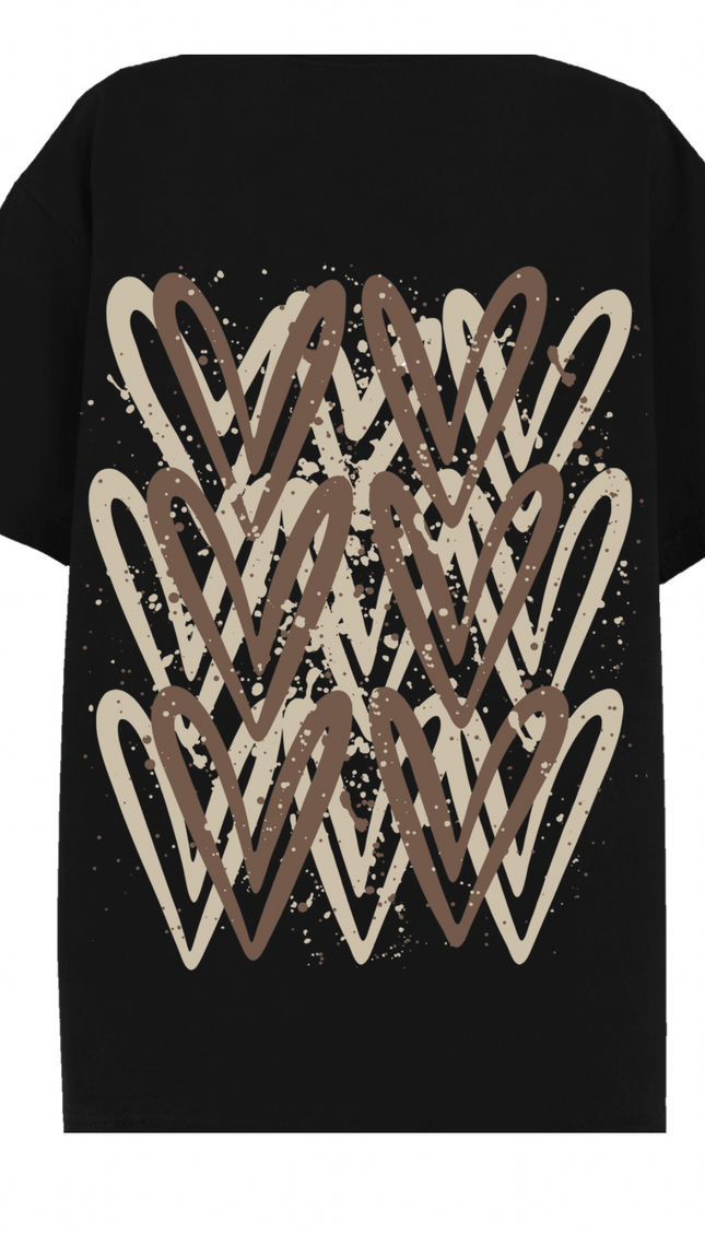 Beige Heart Printed T-shirt – additional view
