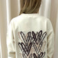 Brown Leopard Heart Graffiti Sweatshirt Cream