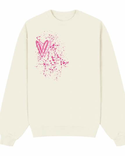 Hot Pink Paisley Heart Printed Sweatshirt Kids
