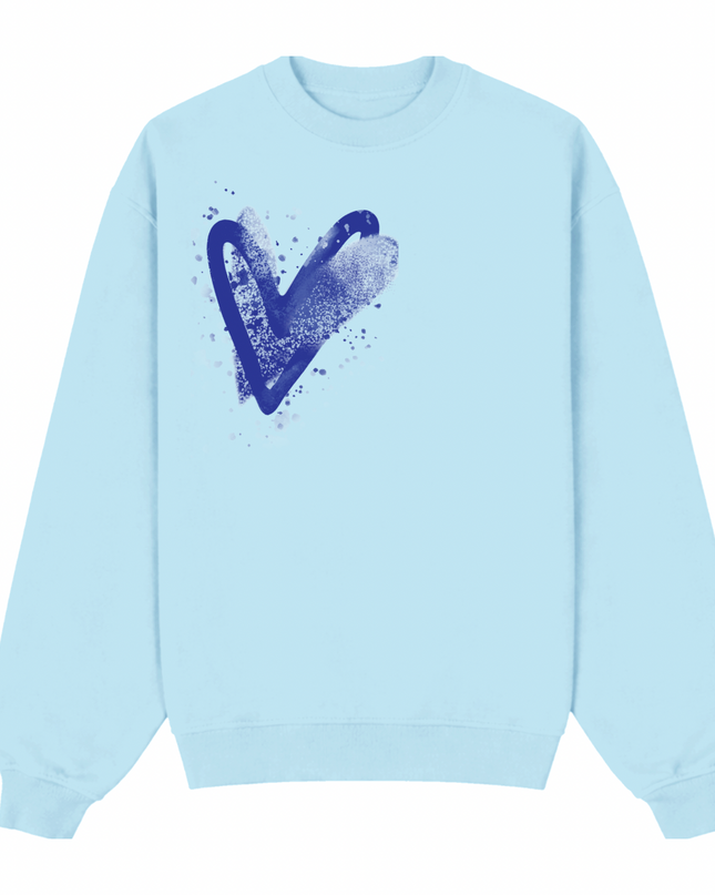 Royal Blue Scatter Heart Printed Sweatshirt Kids