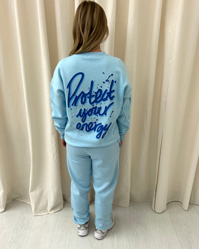 Protect Your Energy Graffiti Sweatshirt Tracksuit Blue