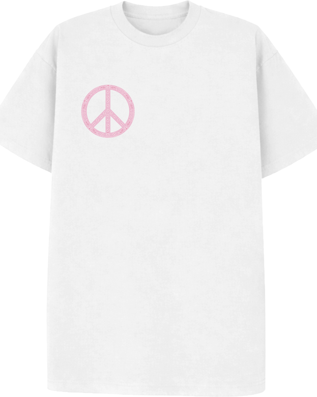 Paisley Peace T Shirt Baby Pink