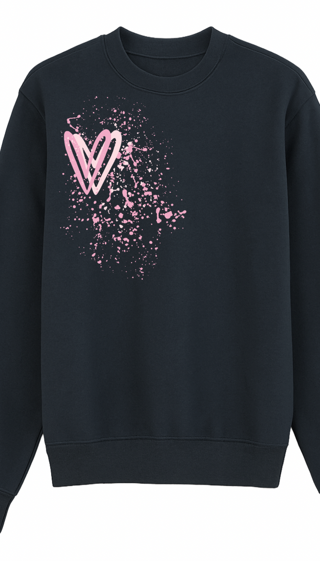 Pink Heart Printed Sweatshirt – image 12