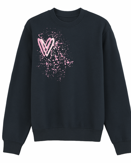 Pink Heart Printed Sweatshirt Kids