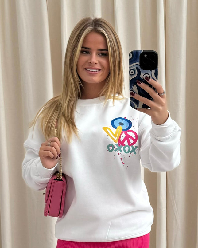 XOXO Graffiti Sweatshirt White