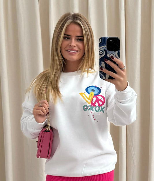 XOXO Graffiti Sweatshirt White