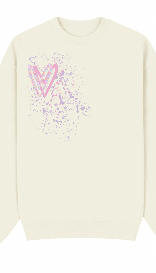 Pastel Zig Zag Heart Printed Sweatshirt – image 6