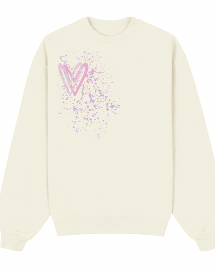 Pastel Zig Zag Heart Printed Sweatshirt Adults