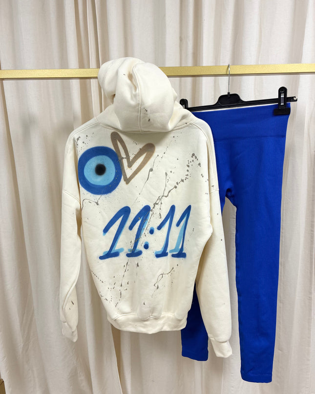 11:11 Gold Heart Cream Hoodie & Leggings Adults