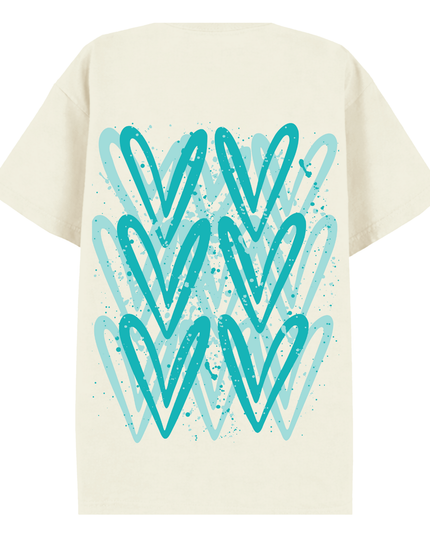 Mint Heart Printed T-shirt Adult