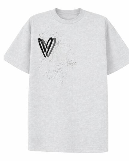 Black Heart Printed T-shirt Adult