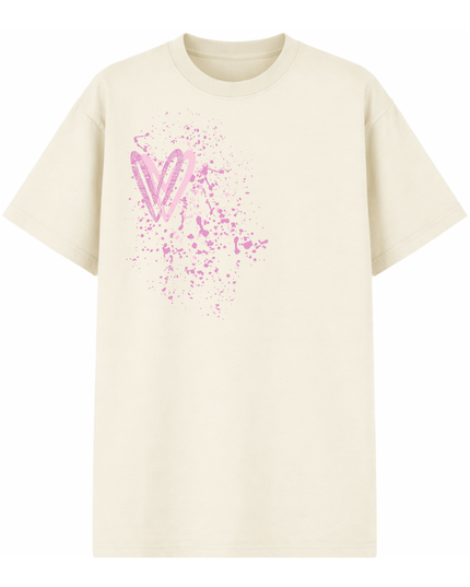 Pink Paisley Heart Printed T-shirt Kid