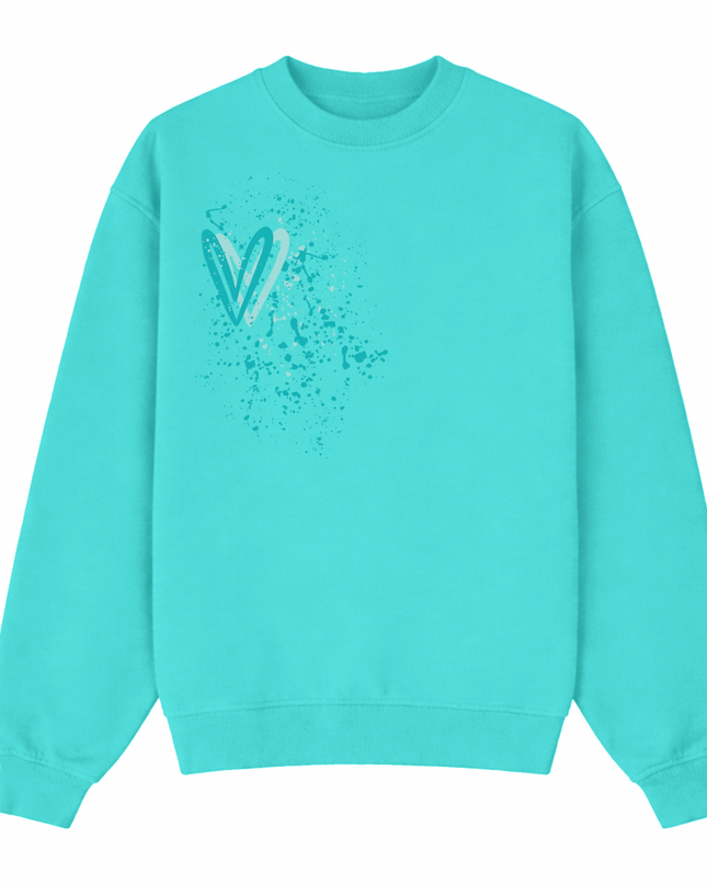 Mint Heart Printed Sweatshirt Adults