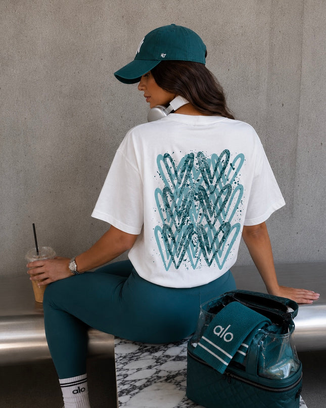 Teal Paisley Heart T-shirt