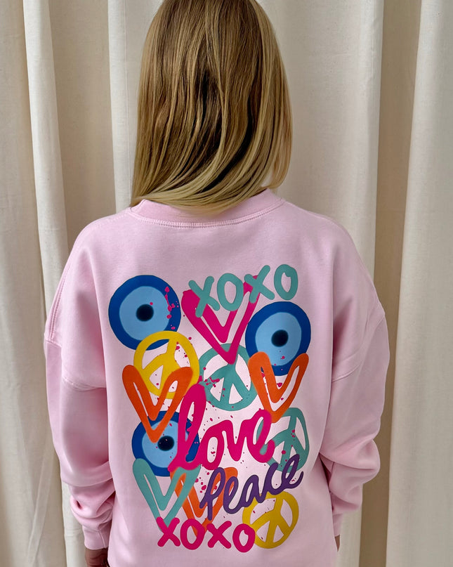 XOXO Graffiti Sweatshirt Pink