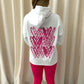 Hot Pink Candy Cane Graffiti Hoodie And Legging Set Pink