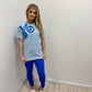 Evil Eye, peace, heart blue T-Shirt