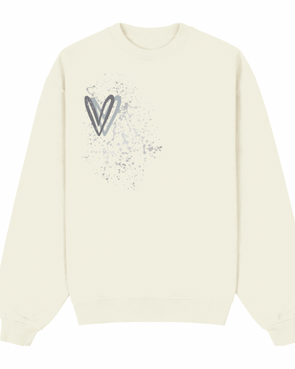 Grey Heart Printed Sweatshirt Adults