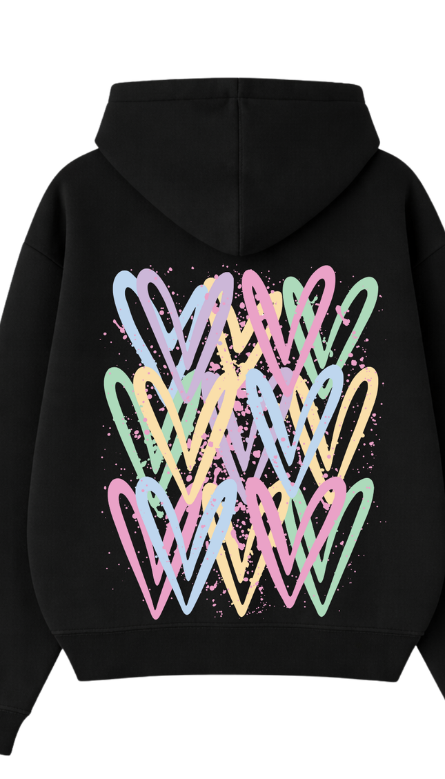 Pastel Heart Printed Hoodie – image 5