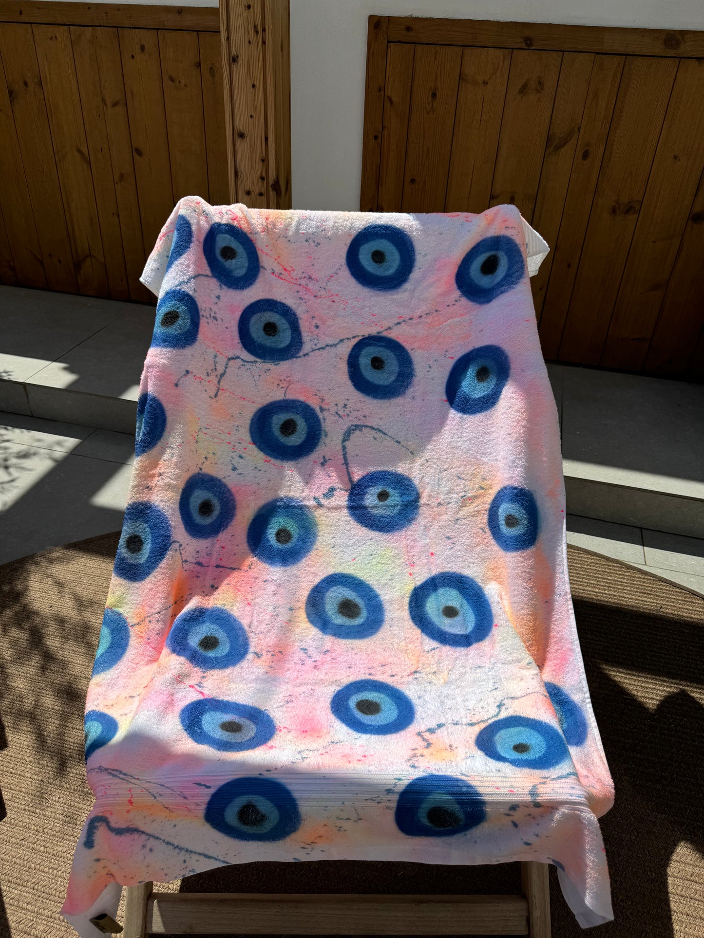 Evil Eye Sprayed Beach Towel