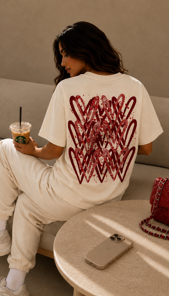 Red Paisley Heart T-shirt – image 4