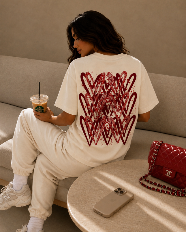 Red Paisley Heart T-shirt