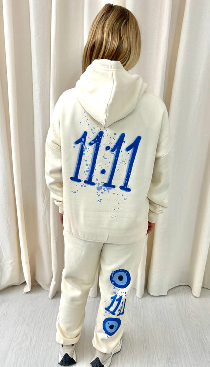 11:11 Graffiti Hooded Tracksuit Cream