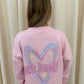 Miss Runway Pastel Heart Graffiti Sweatshirt Pink