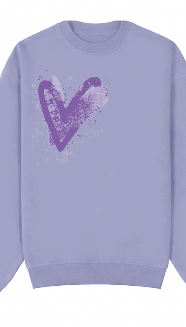 Lilac Scatter Heart Printed Sweatshirt – image 4