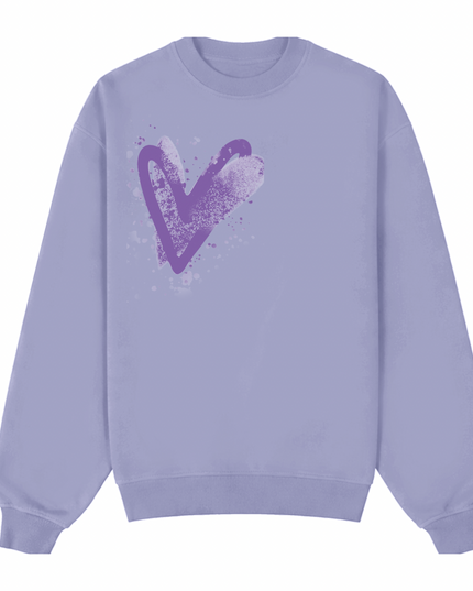 Lilac Scatter Heart Printed Sweatshirt Kids