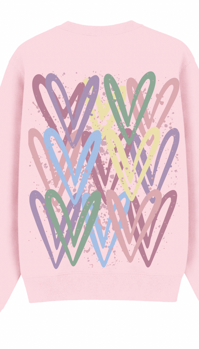 Dark Pastel Heart Printed Sweatshirt – image 5