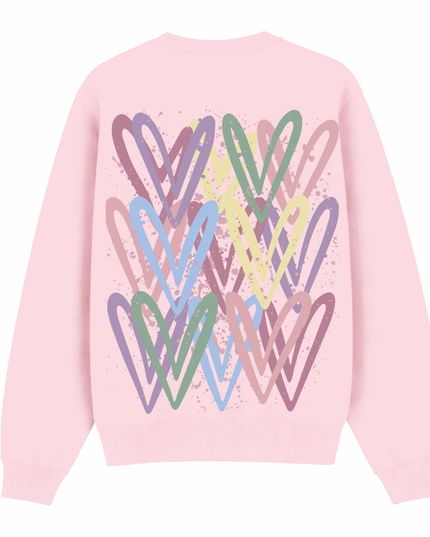 Dark Pastel Heart Printed Sweatshirt Adults