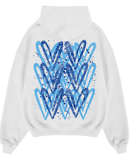 Royal Blue Paisley Heart Printed  Hoodie Kids