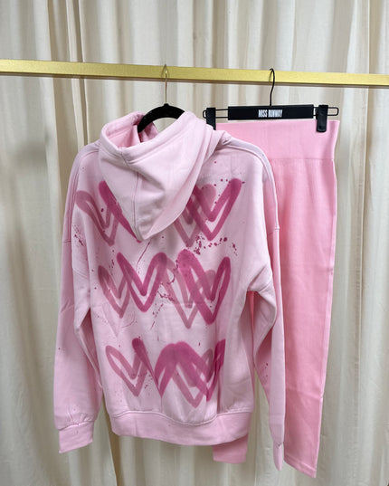 Pink Heart Pink Hoodie & Leggings Adults