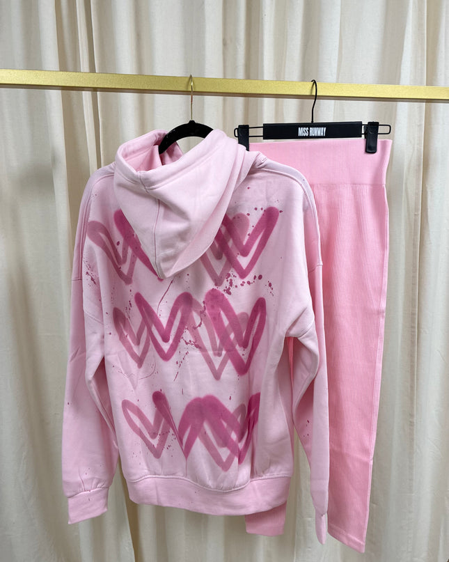 Pink Heart Pink Hoodie & Leggings Adults