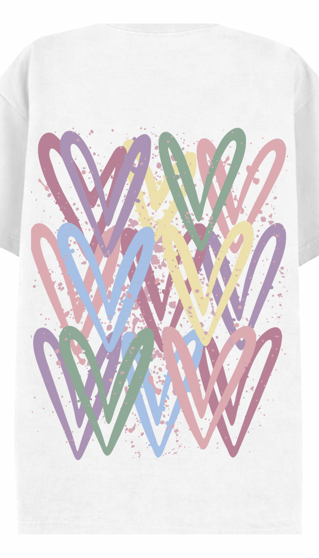 Dark Pastel Heart Printed T-shirt – additional view