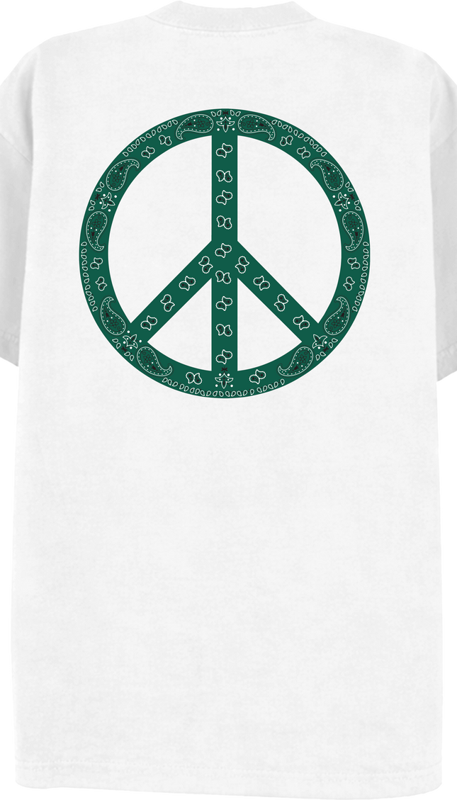 Paisley Peace T Shirt Green – adult printed t-shirt by Miss Runway