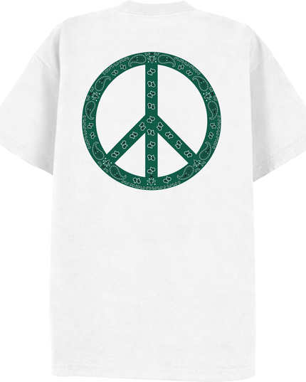 Paisley Peace T Shirt Green