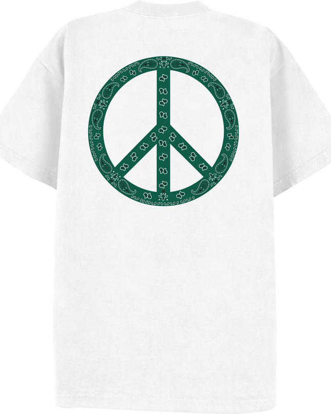 Paisley Peace T Shirt Green