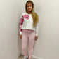 Pink Peace/Hearts/Evil Eye Cropped Sweatshirt