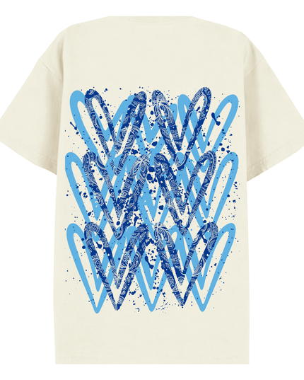 Royal Blue Paisley Heart Printed T-shirt Kids