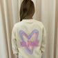 Miss Runway Pastel Heart Graffiti Sweatshirt Cream