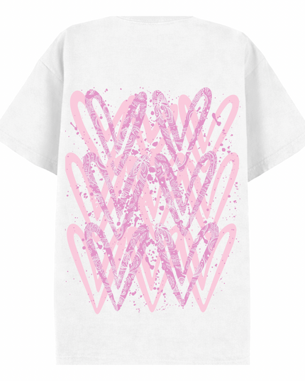 Pink Paisley Heart Printed T-shirt Kid