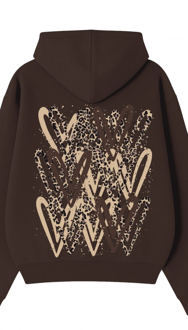 Leopard Print Heart Printed Hoodie – image 7