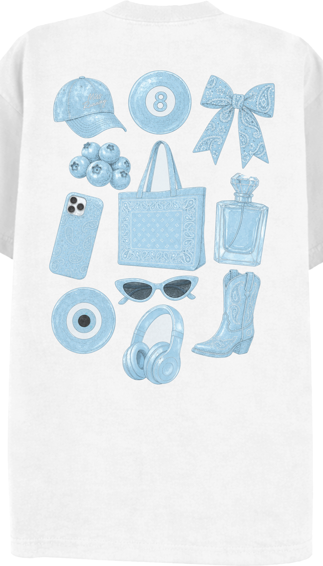 Paisley Reverie T-shirt Baby Blue – adult printed t-shirt by Miss Runway