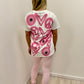 Pink Evil Eye/Peace/Heart T-Shirt And Legging Set
