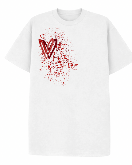 Red Paisley Heart Printed T-shirt Kids