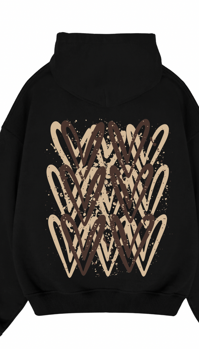 Brown Heart Printed Hoodie – image 5