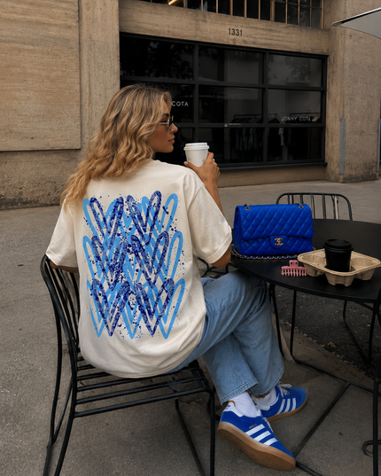 Royal Blue Paisley Heart T-shirt