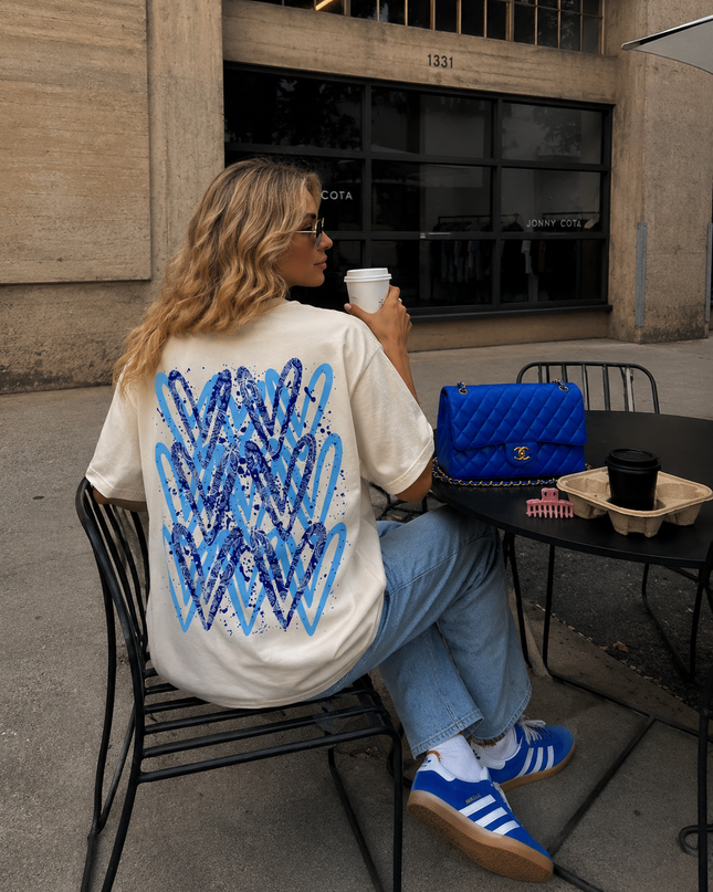 Royal Blue Paisley Heart T-shirt